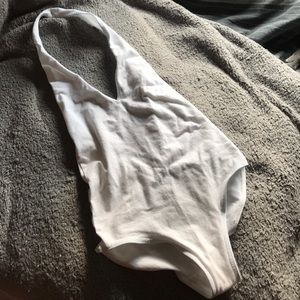 American Apparel white halter bodysuit